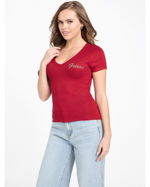 Guess Red Frankie Logo Tee
