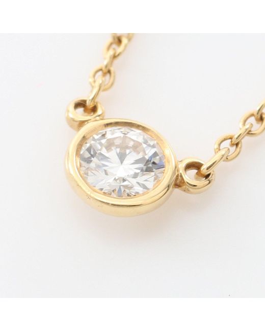 Tiffany & Co Metallic By-the-yard Necklace K18yg Diamond Yellow
