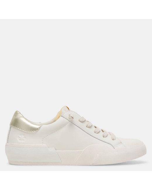 Dolce Vita Zina Foam 360 Sneakers White Gold Recycled Leather