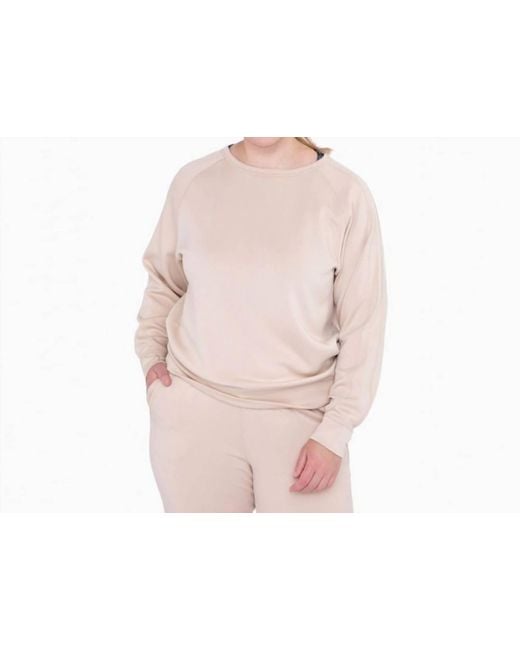 Mono B Pink Elevated Crew Neck Pullover