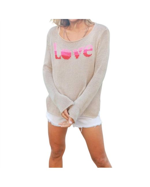 Wooden Ships Pink Love Crew Sweater
