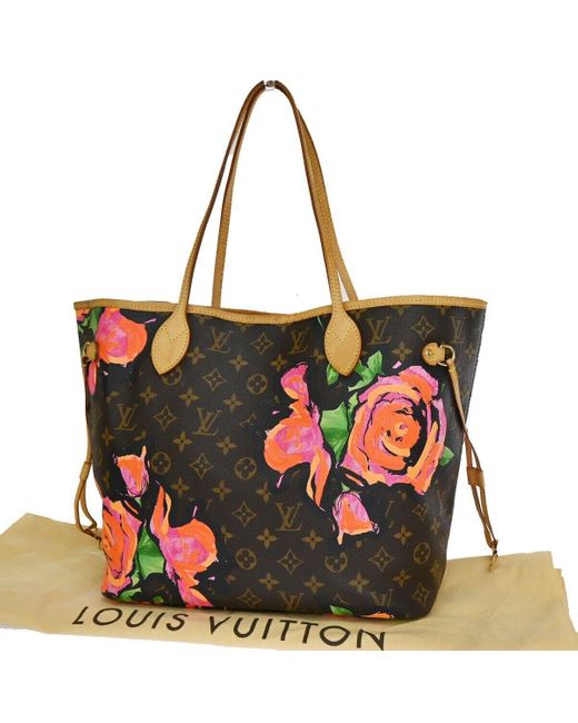 Louis Vuitton Red Neverfull Mm Canvas Tote Bag (pre-owned)