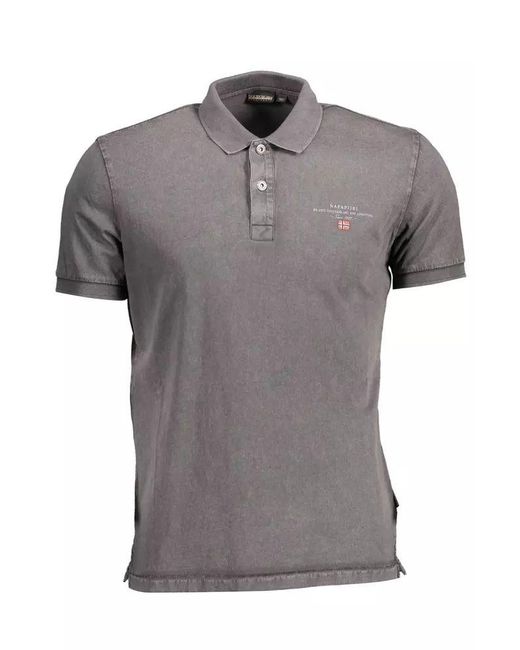 Napapijri Gray Cotton Polo Shirt for men