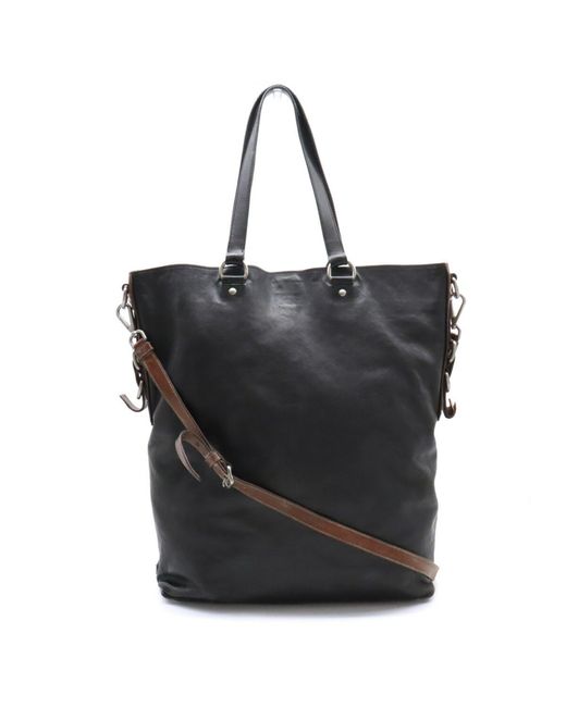 Prada Black Leather Tote Bag (pre-owned)
