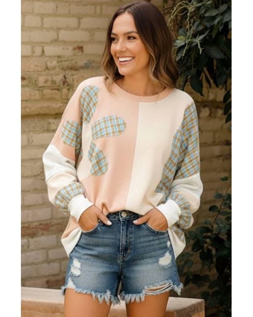 Haptics Purple Color Block Oversized Pullover Top