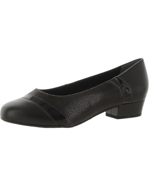 Ros Hommerson Black Tango Leather Slip On Block Heels