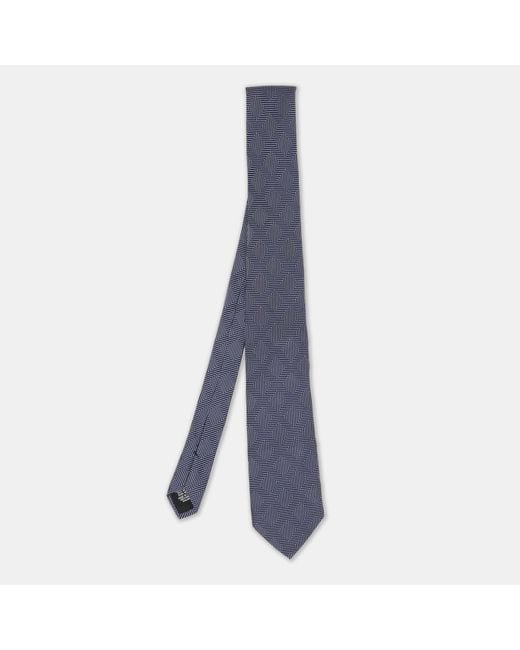 Boss Blue Patterned Jacquard Silk Tie for men