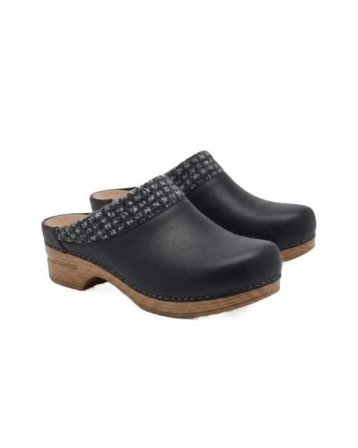 Dansko Black Bev Slip On Mule