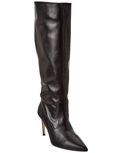 L'Agence Black Lena Iii Knee High Leather Boot