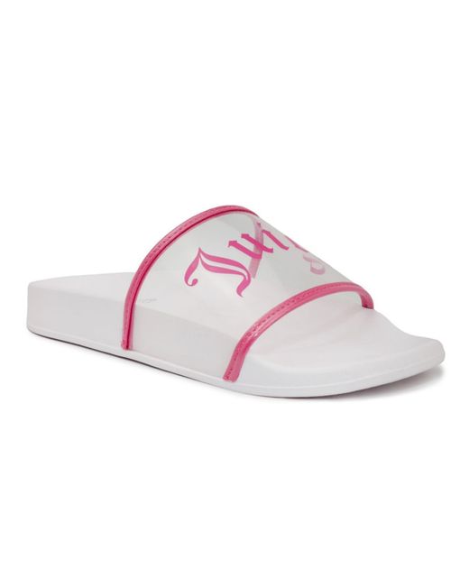 Juicy Couture Pink Wanderlust Slip On Flat Slide Sandals