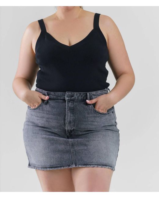 GOOD AMERICAN Blue Denim Mini Skirt