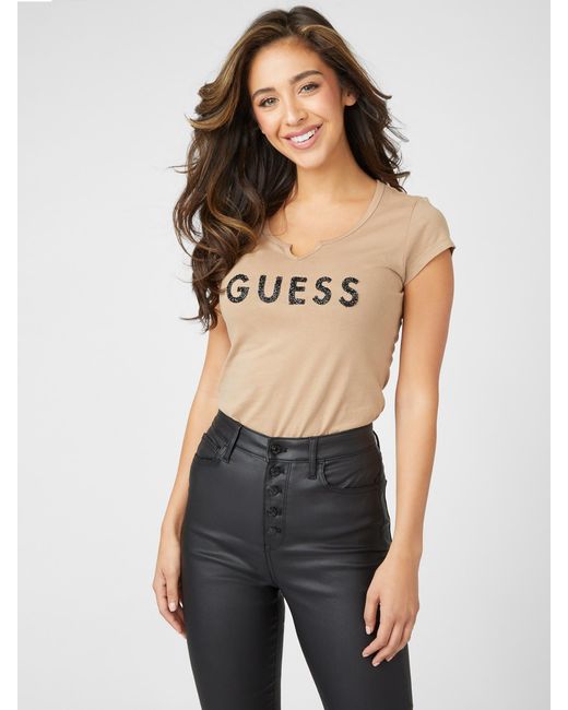 Guess Factory Multicolor Holly Crush Embellished Logo Tee