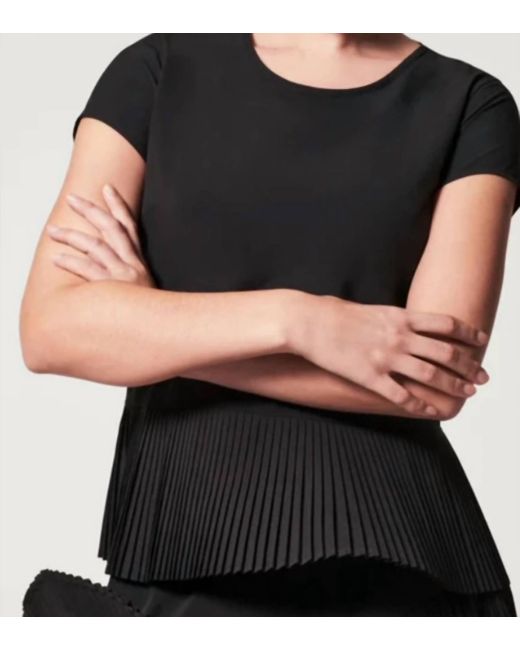 Spanx Black Yes, Pleats! Tee Ss Shirt In Very