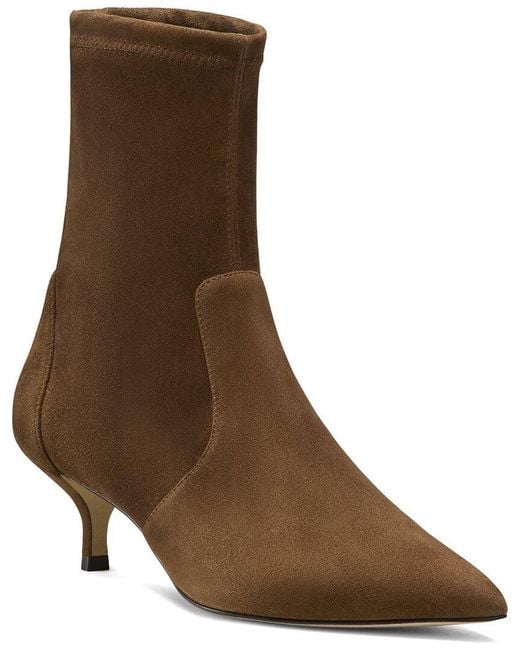 Stuart Weitzman Brown Mara 50 Suede Bootie