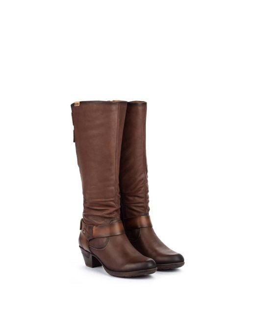Pikolinos Brown Rotterdam Wrinkled High Boots