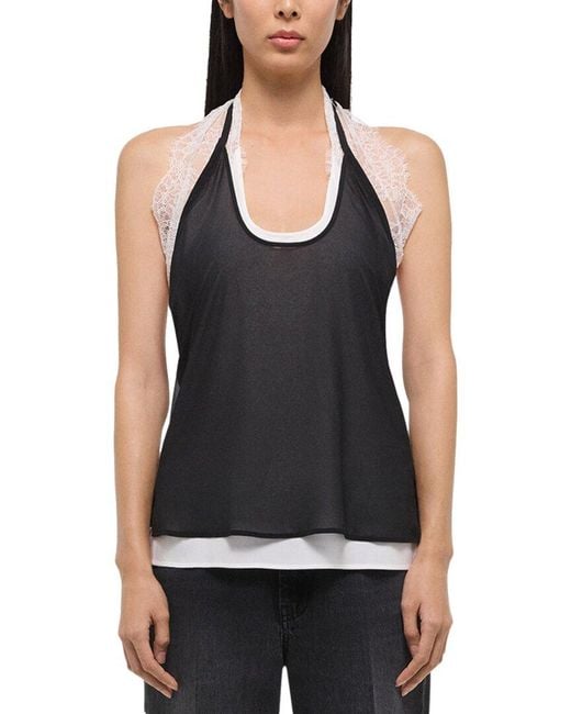 Helmut Lang Black Lace Dancer Top