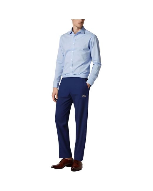 Calvin Klein Blue Jerome Glen Plaid Polyester Dress Pants for men