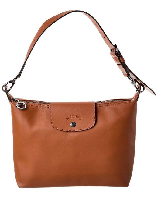 Longchamp Brown Le Pliage Xtra Leather Shoulder Bag