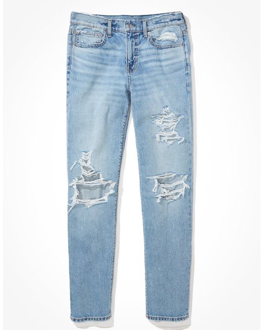 American Eagle Outfitters Blue Ae Ripped '90s Straight Jean