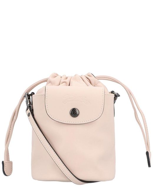 Longchamp Natural Le Pliage Xtra Xs Leather Bucket Bag