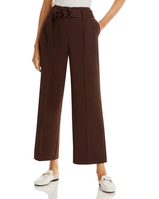 T Tahari Wide Leg High Rise Dress Pants in Brown Lyst