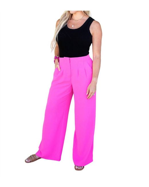 Skies Are Blue Pink Emerson Wide Leg Pants