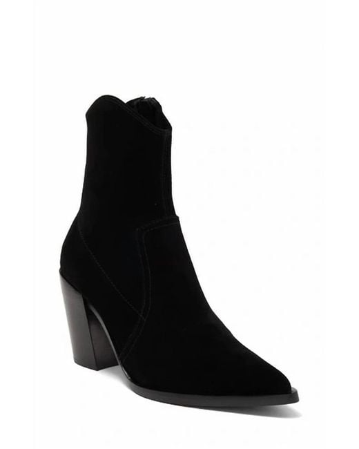 Jeffrey Campbell Black Jolena Suede Leather Western Ankle Bootie