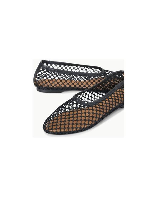 Staud Black Alba Ballet Flat Netting