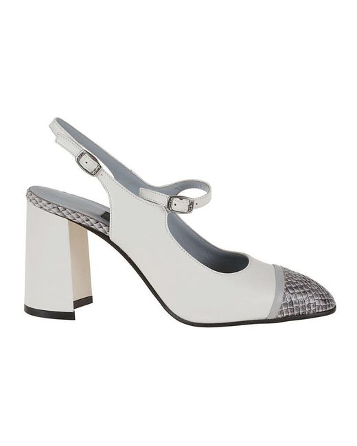 CAREL PARIS Leather Slingback Shoes in White | Lyst