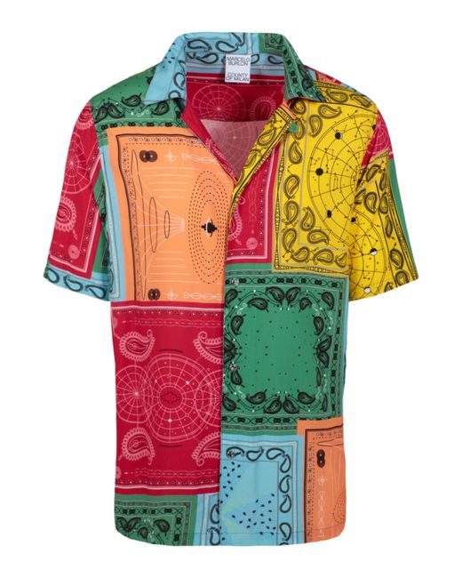 Marcelo Burlon Multicolor Bandana Print Shirt for men