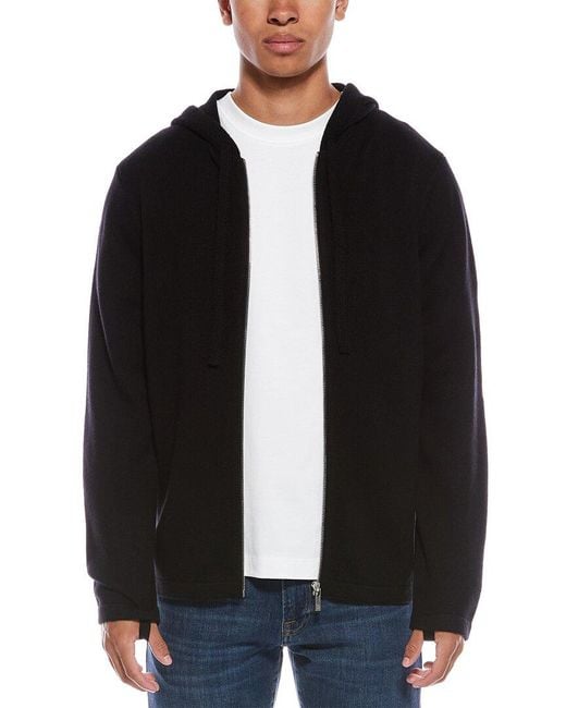 Helmut Lang Black Wool & Cashmere Zip Hoodie for men