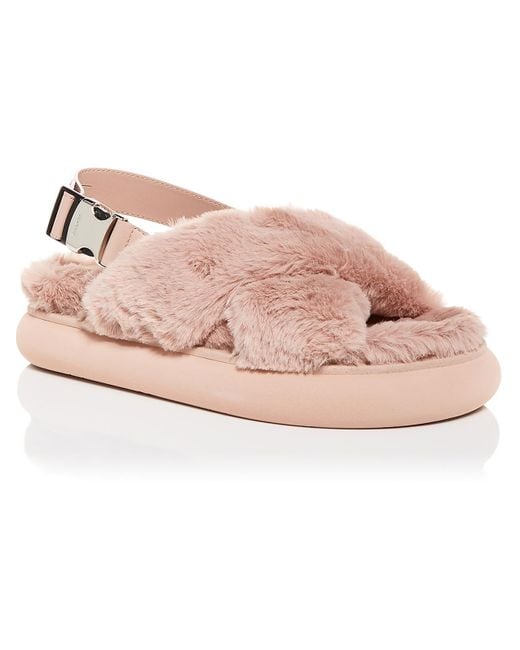 Moncler Pink Solarisse Leather Open Toe Slingback Sandals
