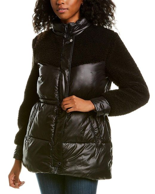 Via spiga top mixed media coat