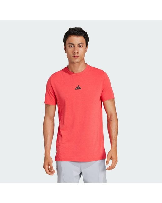 Adidas Red Designed For Training Workout Tee for men