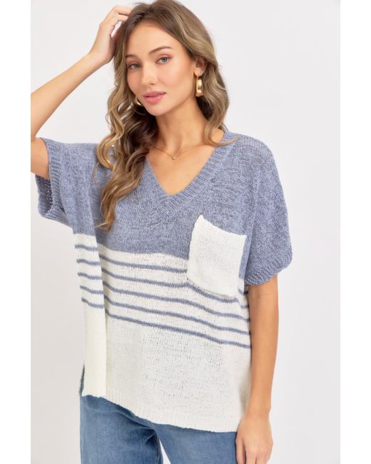 TRUEDAMES Gray Casual Oversized Knit Top