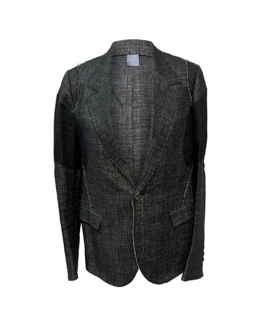 Lanvin Black Single-Breasted Woven Accent Blazer