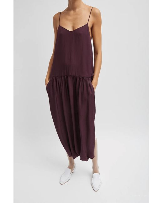 Tibi Purple Spring Acetate Strappy Jalouise Dress