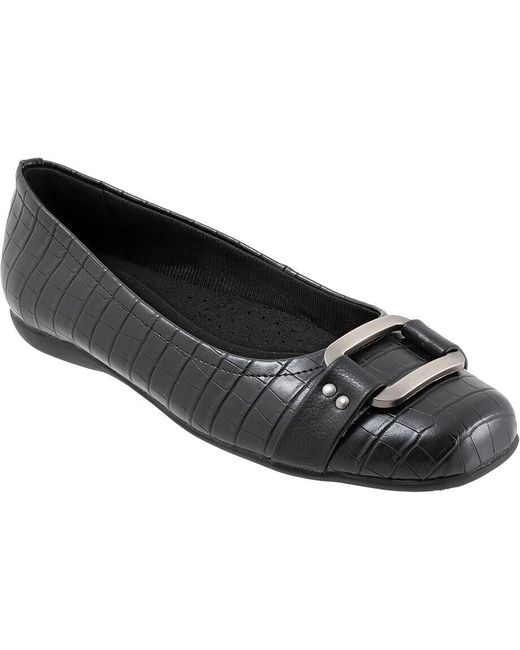 Trotters Black Sizzle Signature T1251-011 Flats 11 Leather Slip On Fzp418