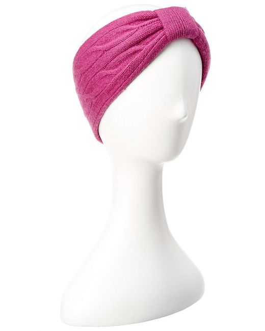 Portolano Pink Cashmere Cable Knit Headband