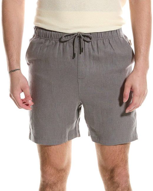 Onia Gray Linen-blend Short for men