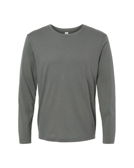 Alternative Apparel Gray Cotton Jersey Long Sleeve Go-to Tee for men