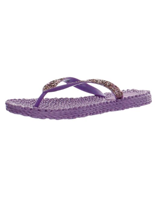 Ilse Jacobsen Cheerful Shimmer Casual Thong Sandals in Purple | Lyst