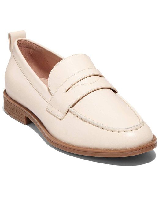 Cole Haan White Stassi Leather Loafer