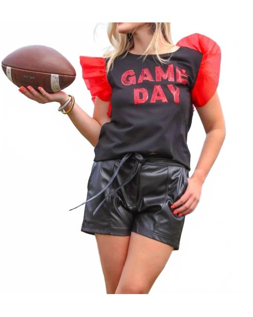 Jess Lea Multicolor It's Game Day Sequin Patch Top
