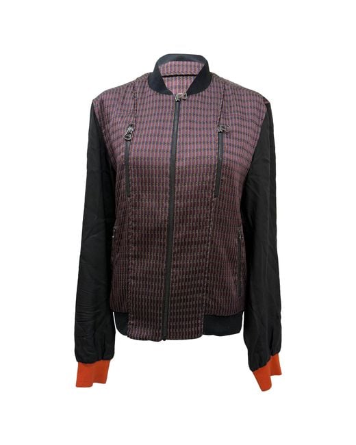 Lanvin Black Patterned Zipped Bomber Jacket
