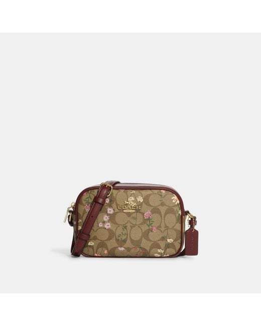 Coach Outlet Mini Jamie Camera Bag In Signature Canvas With Wildflower
