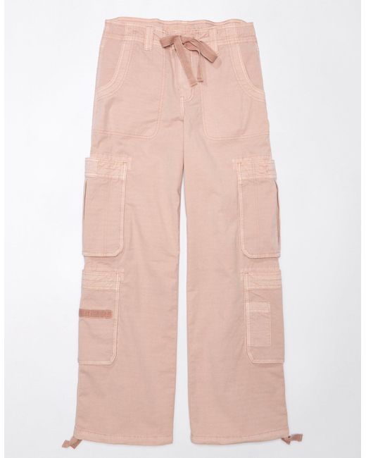 American Eagle Outfitters Pink Ae Snappy Stretch Convertible baggy Cargo Pant