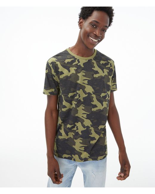 Denim Camo Print Graphic Tee 