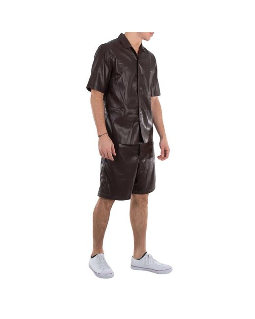 Nanushka Black Novan Leather Shorts for men