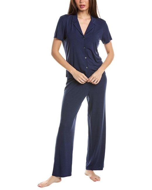 Natori Blue 2pc Pajama Pant Set